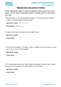 Worksheets for kids - multiplication-and-division-problems